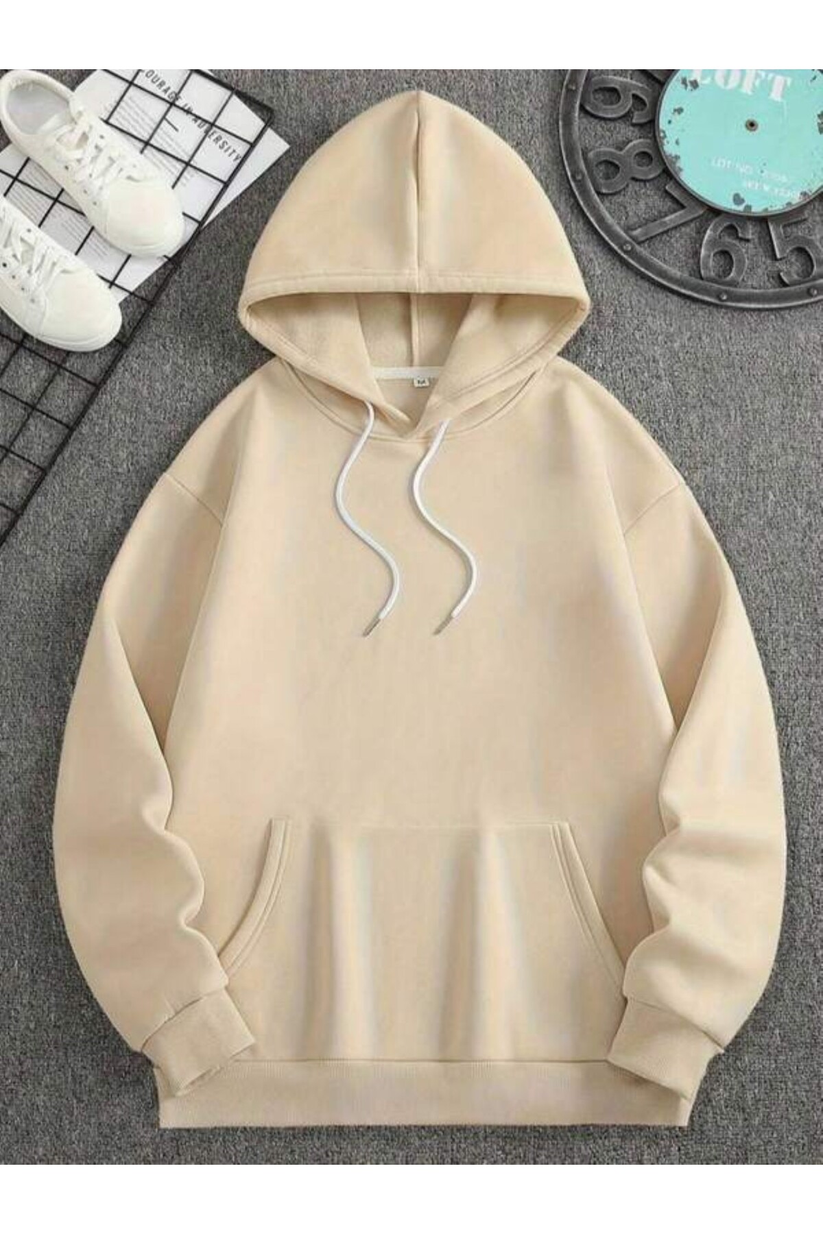 Rise & Grind Print Unisex Sweatshirt - Beige - image 2
