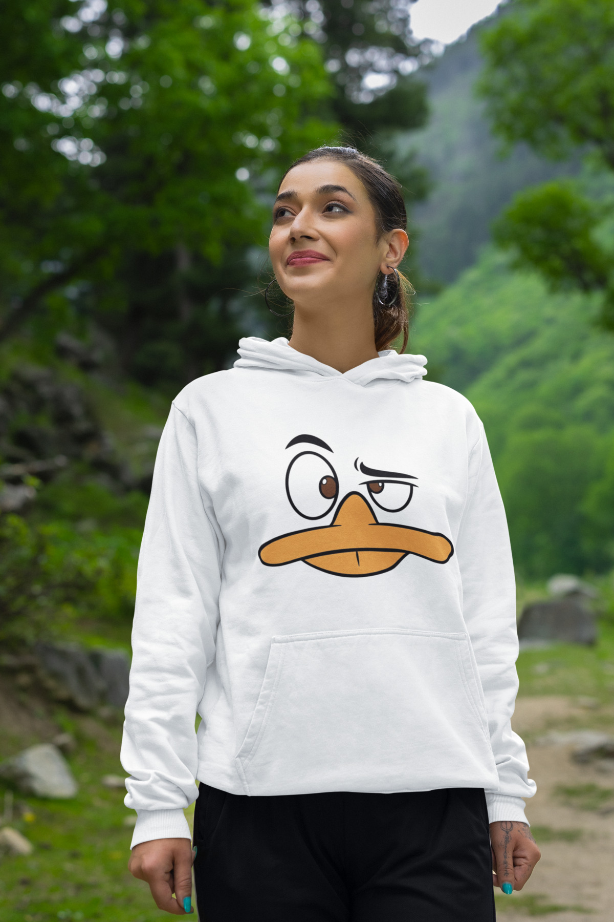 Winking Face Sweatshirt Hoodie – Add Fun to Your Style! - White - image 3