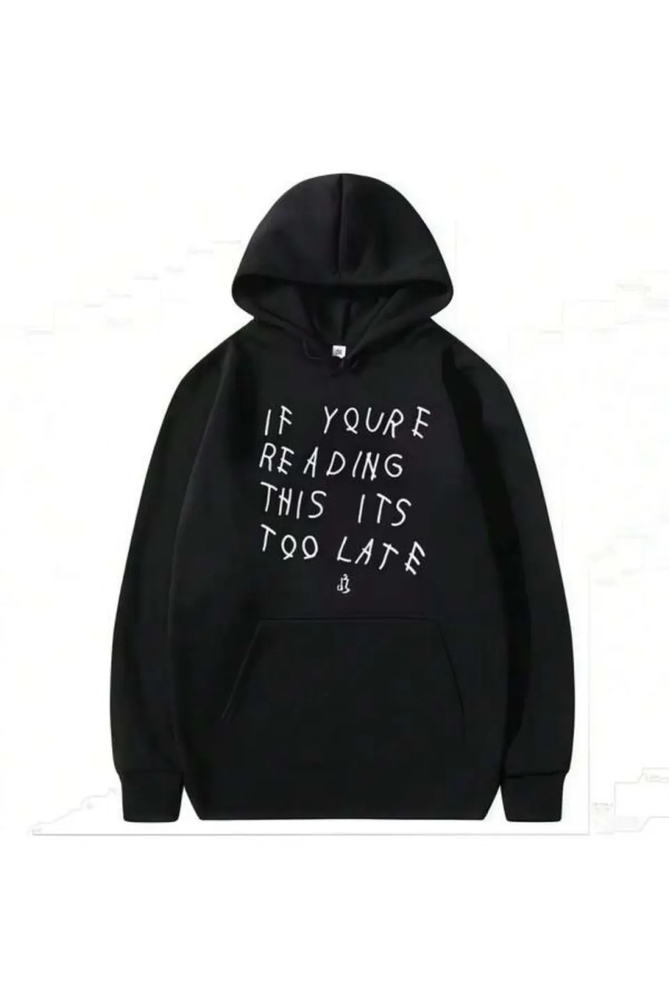 سويت شيرت بقبعة للجنسين بطبعة If You’re Reading This - أسود