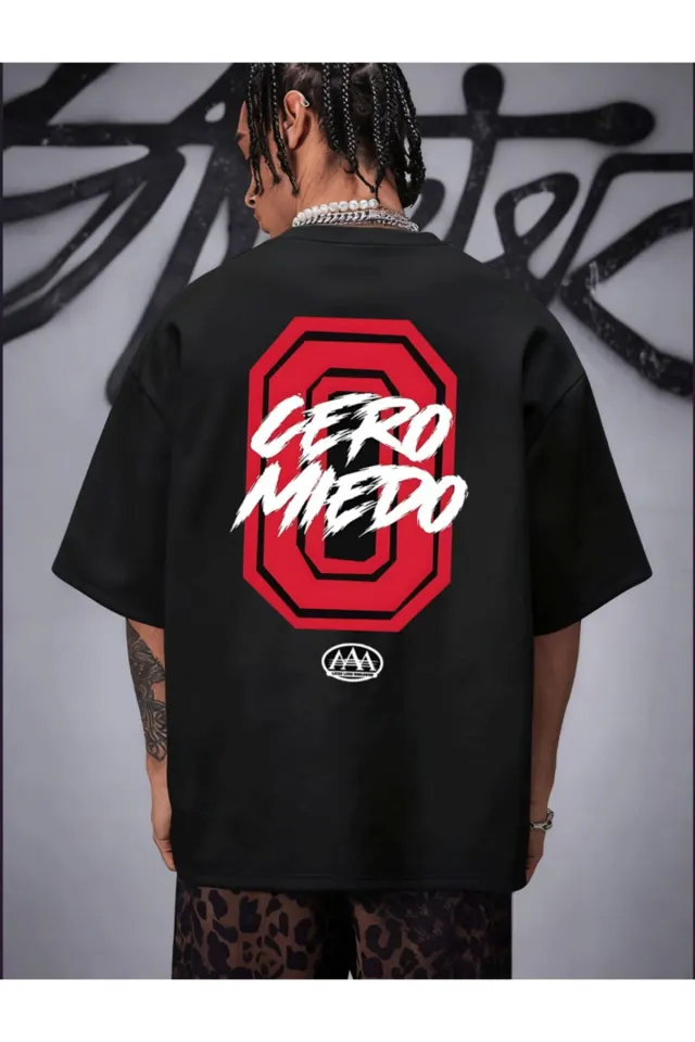 SIYAH Sırt Baskılı Streetwear Unisex Premium T-Shirt - Siyah