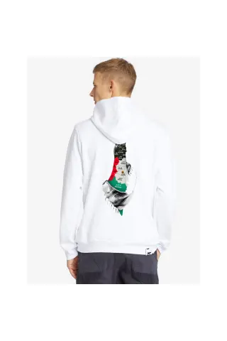 Unisex Sweatshirt – Filistin Haritası Tasarımlı , Kapüşonlu , Günlük ve Sokak Stili - Beyaz - görsel 1
