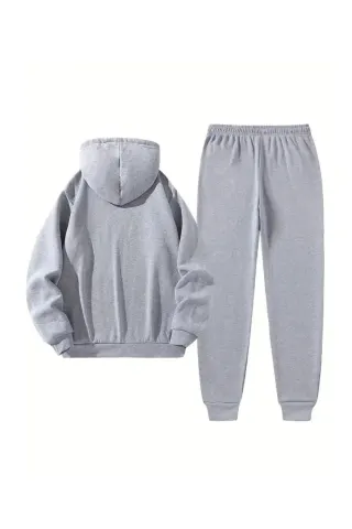 West Coast Print Fleece-Lined Unisex Tracksuit - Grey - image 2