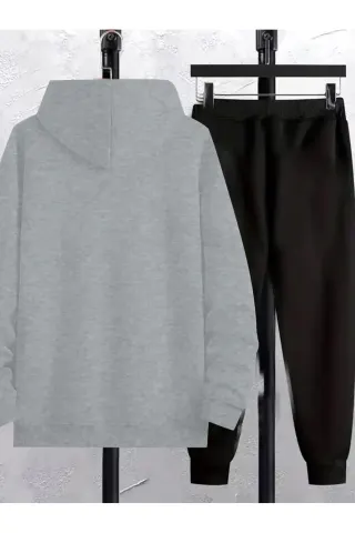 Unisex Barcelona España Hooded Sweatshirt + Jogger Tracksuit - Grey - image 2