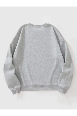 Originals Yazı Baskılı Unisex Sweatshirt - Gri - görsel 2
