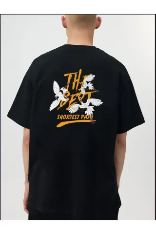 SIYAH Sırt Baskılı Streetwear Unisex Premium T-Shirt - Siyah - görsel 1