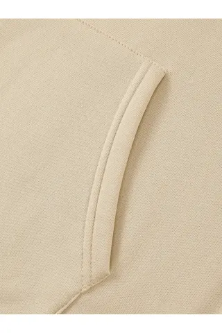 Unisex Oversize Kapüşonlu Sweatshirt Courage Yazılı - Bej - görsel 3
