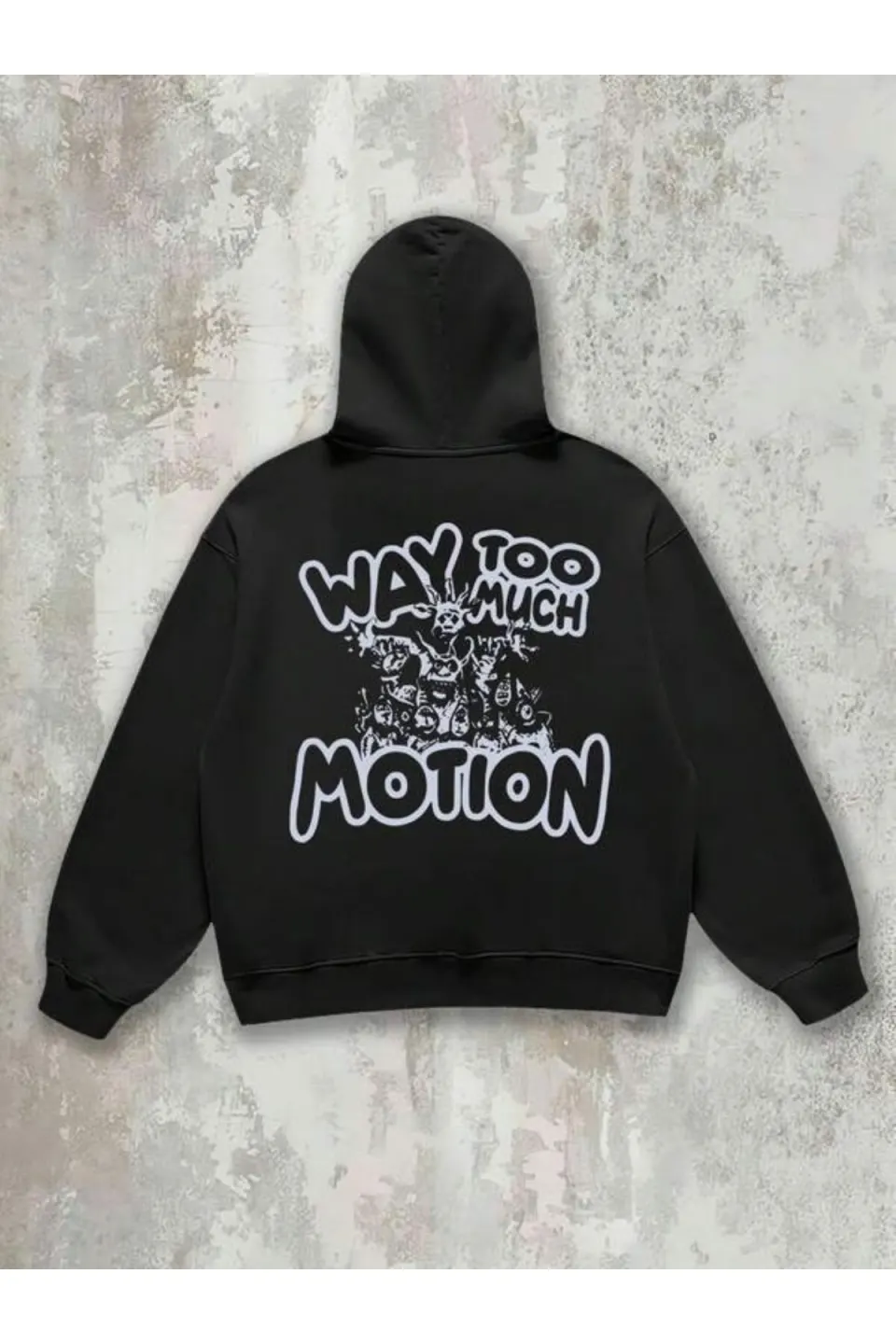 Way Too Much Motion Baskılı Unisex Sweatshirt - Siyah