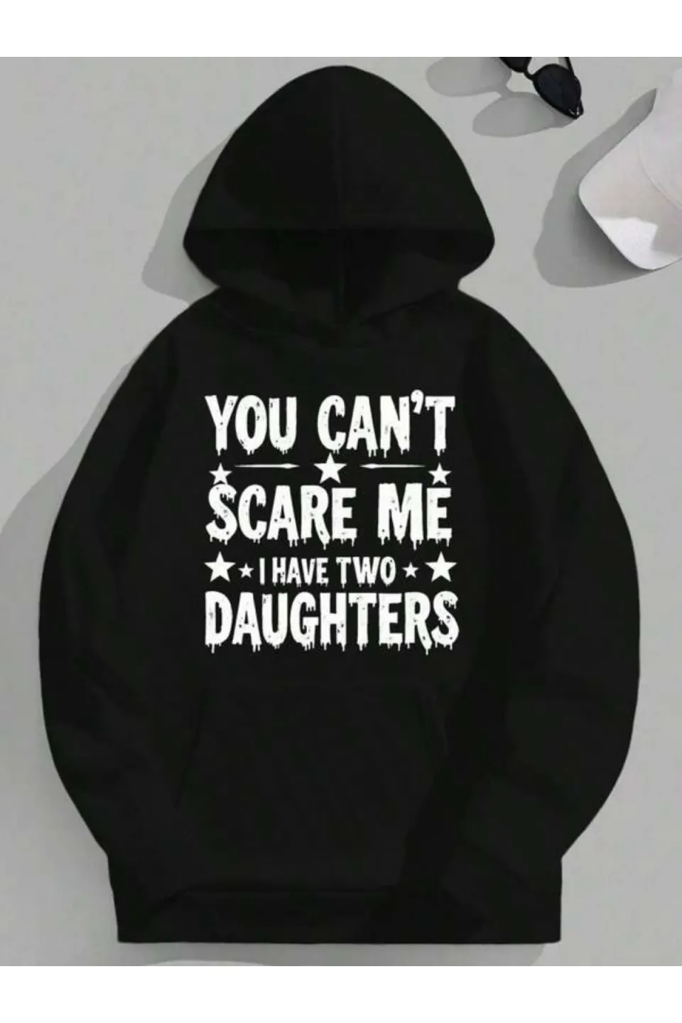 Kız Babası Baskılı Unisex Kapüşonlu Sweatshirt - Siyah